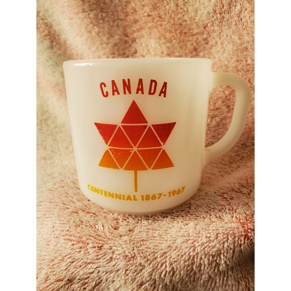 VTG Collectible Canada Centennial 1867-1967 Milk Glass Mug Confederation…
